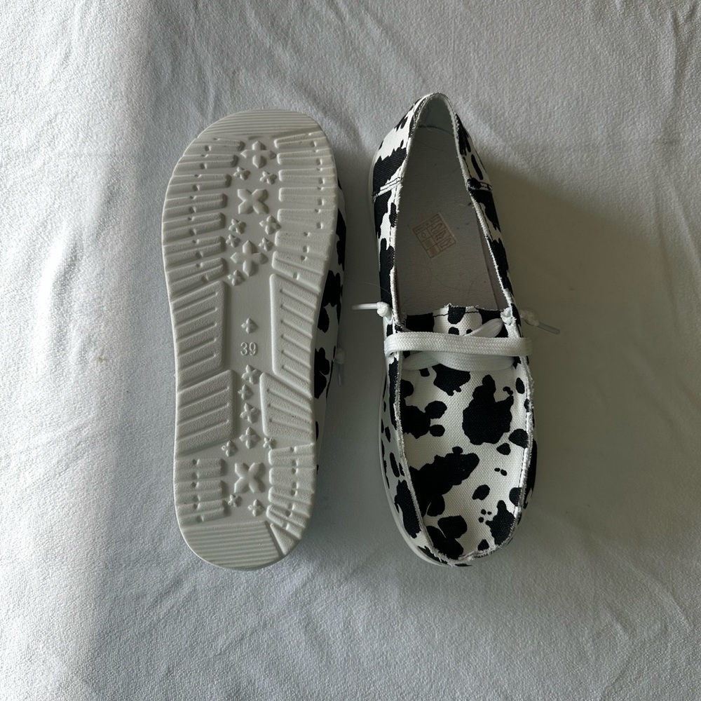 Cow print shoes